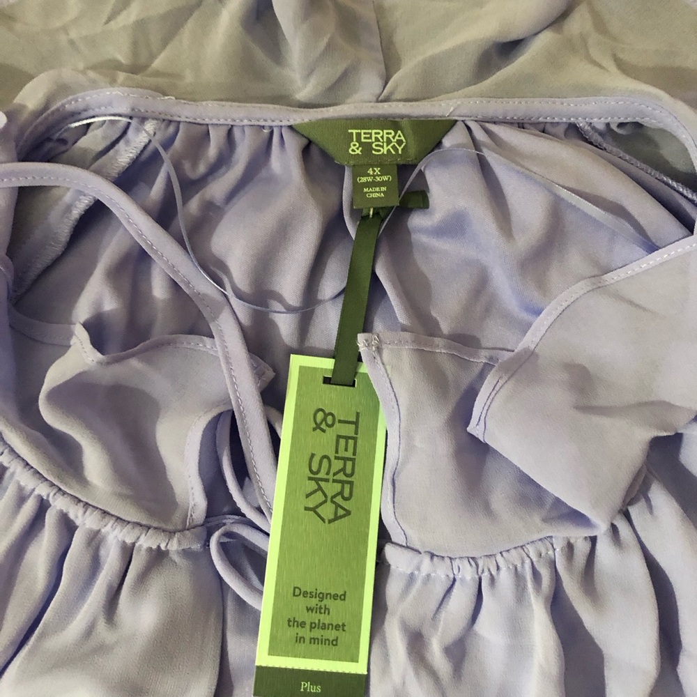 Terra & Sky Lavender Ruffle Halter Top - Picture 4 of 4
